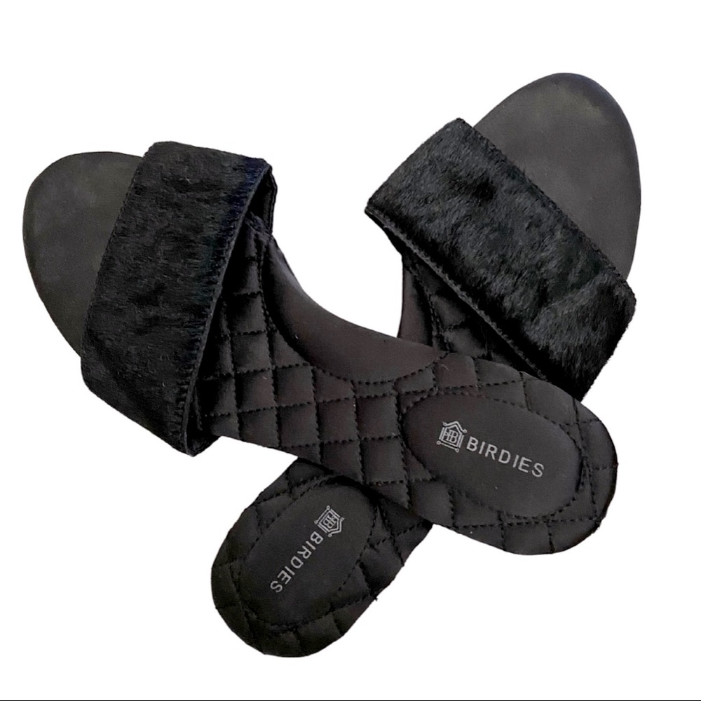 BIRDIES Sparrow Genuine Calf Hair Slide Sandal